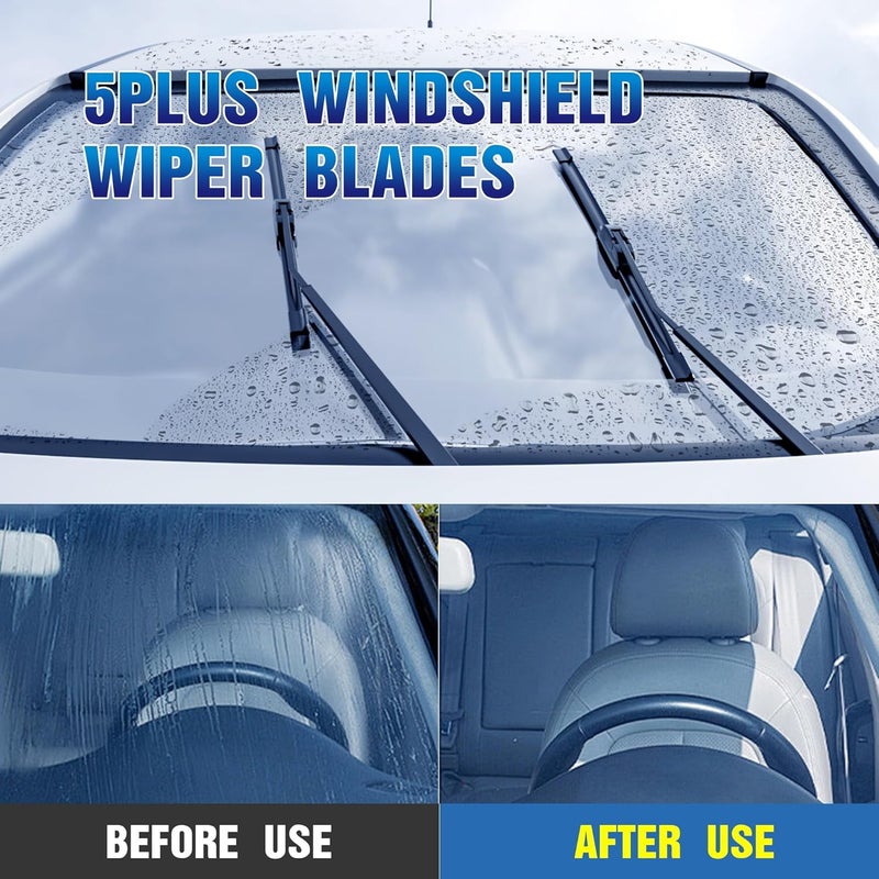 5PLUS 3 Wipers 26"/21"/12" Replacement For Acura MDX 2013 2012 2011 2010 2009 2008 2007, 26 Inch+21 Inch Windshield Wiper Blades with 12 Inch Rear Wiper Blade - Image 5